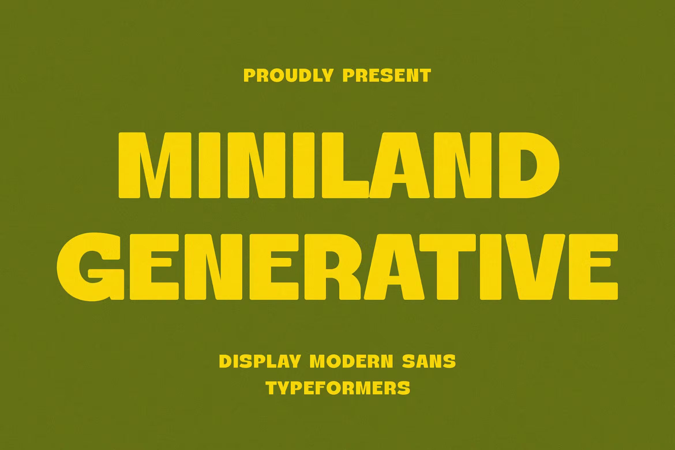 现代装饰性粗标题杂志产品包装无衬线字体 Miniland Generative – Display Modern Sans Serif 设计素材 sucaiwan.com