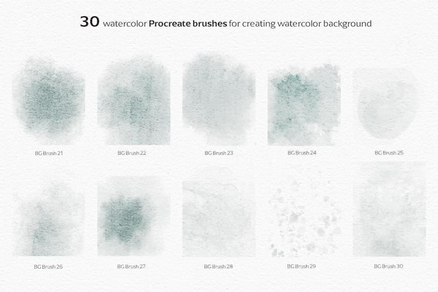 Procreate笔刷-Procreate水彩画笔画布纹理笔刷 watercolor background 笔刷资源 sucaiwan.com