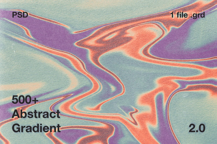500+ Abstract Gradient 2.0 新潮艺术酸性梯度图形海报抽象渐变图 Photoshop预设grd 图片素材 sucaiwan.com