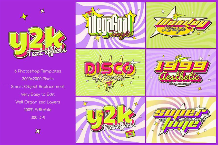 样机模版-Y2K风格3d立体标题字艺术字样机模版 样机素材 sucaiwan.com