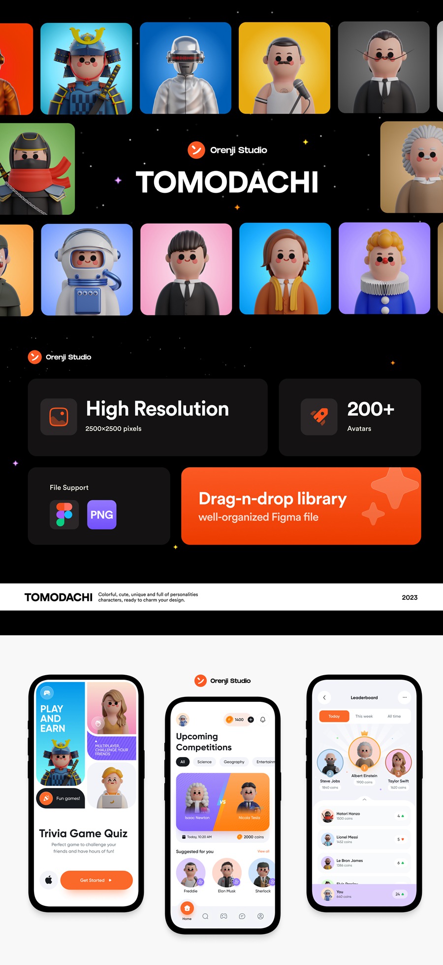 200+卡通人物职业3D头像，PNG figma格式 , sucaiwan.com