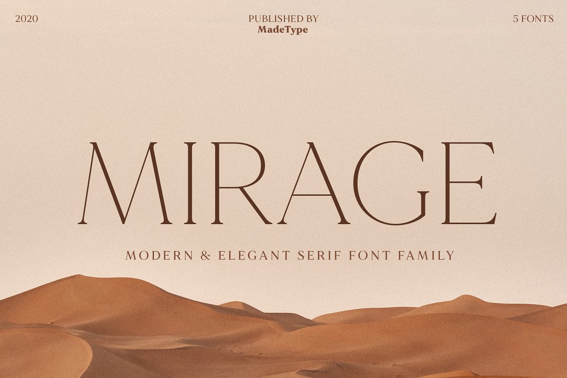 英文字体:沙丘现代优雅艺术海报杂志标题排版衬线英文字体 MADE Mirage , 第1张-素材湾丨精选海外优质设计素材资源 英文字体:沙丘现代优雅艺术海报杂志标题排版衬线英文字体 MADE Mirage , sucaiwan.com