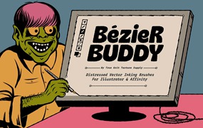 140个AI艺术墨水纹理笔刷 TGTS Bezier Buddy for Illustrator v1.0