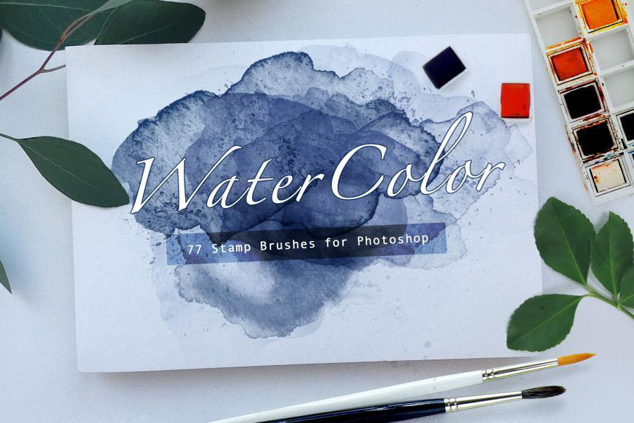 PS笔刷-手绘水彩画笔图案PS笔刷素材 Water Color 笔刷资源 sucaiwan.com