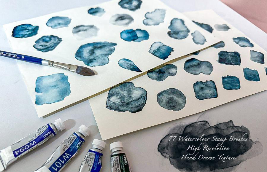 PS笔刷-手绘水彩画笔图案PS笔刷素材 Water Color 笔刷资源 sucaiwan.com