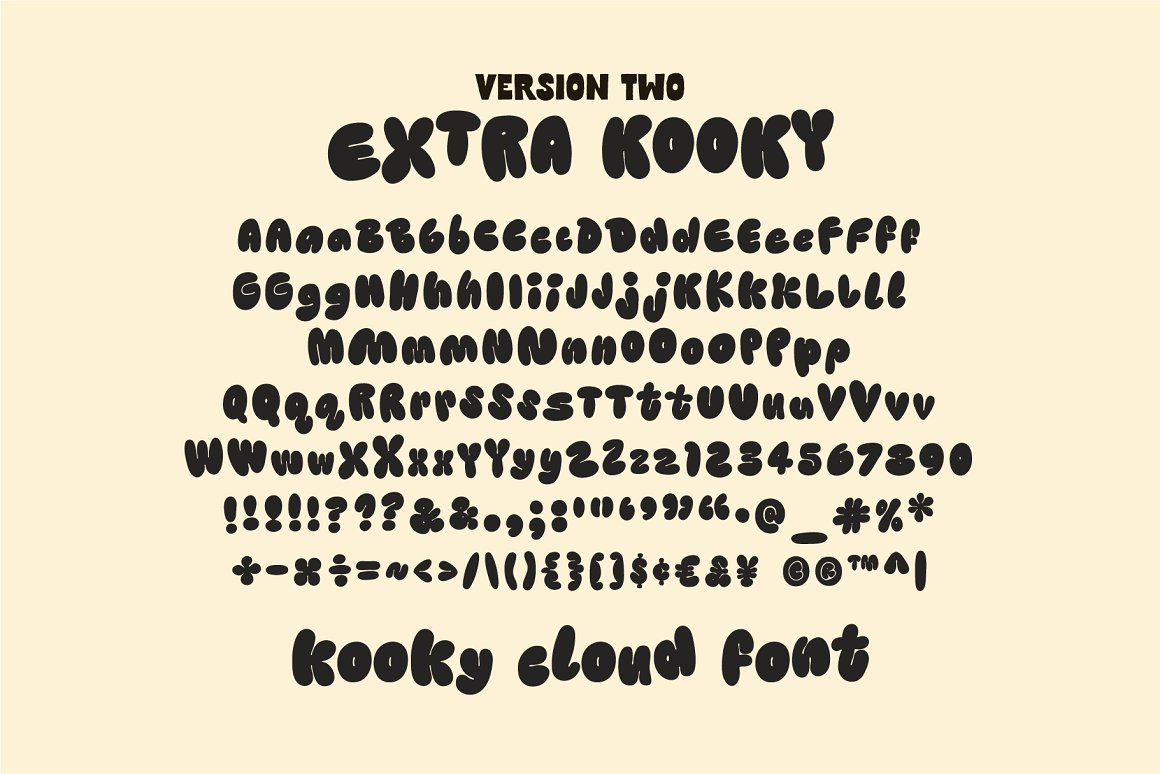 英文字体:潮流臃肿新丑风卡通肥胖涂鸦设计排版英文字体 Kooky Cloud Unique Bold Bubble Font , 第8张-素材湾丨精选海外优质设计素材资源 英文字体:潮流臃肿新丑风卡通肥胖涂鸦设计排版英文字体 Kooky Cloud Unique Bold Bubble Font , sucaiwan.com