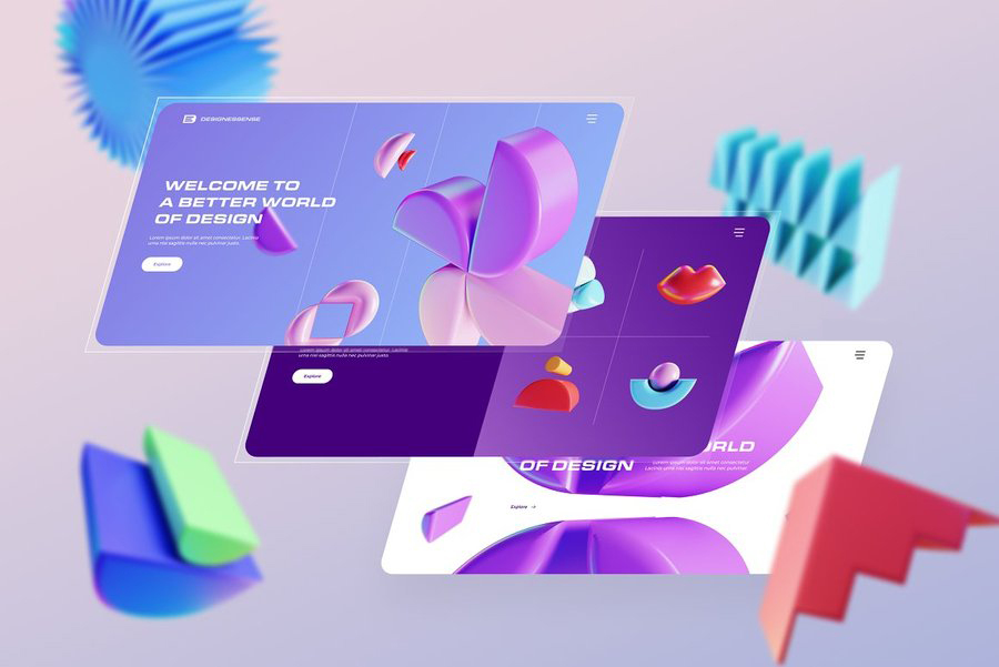 PS资源-220款抽象彩色几何3D形状图形PNG素材元素合集 图片素材 sucaiwan.com