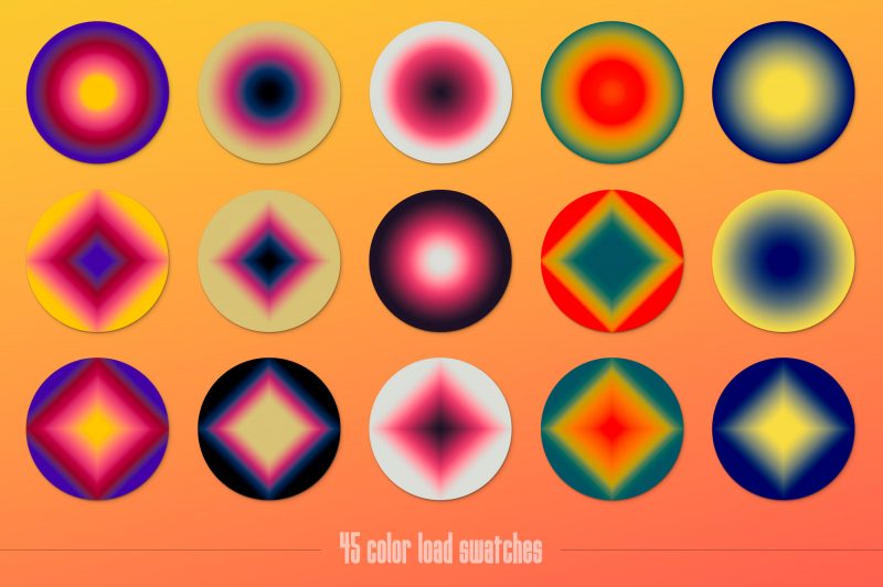 PS笔刷： Gradial 活力流体油漆涂料抽象艺术绘画不规则混合3D立体刷样式套件 笔刷资源 sucaiwan.com