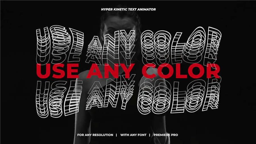 PR预设：超酷动力学现代简约动画错版快闪重复文字排版预设 V1 Hyper Kinetic Text Animator 插件预设 sucaiwan.com