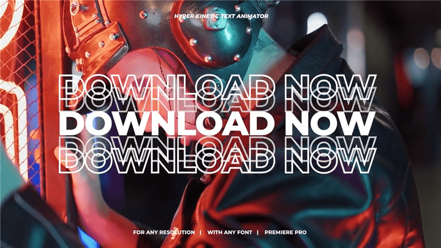 PR预设：超酷动力学现代简约动画错版快闪重复文字排版预设 V1 Hyper Kinetic Text Animator 插件预设 sucaiwan.com