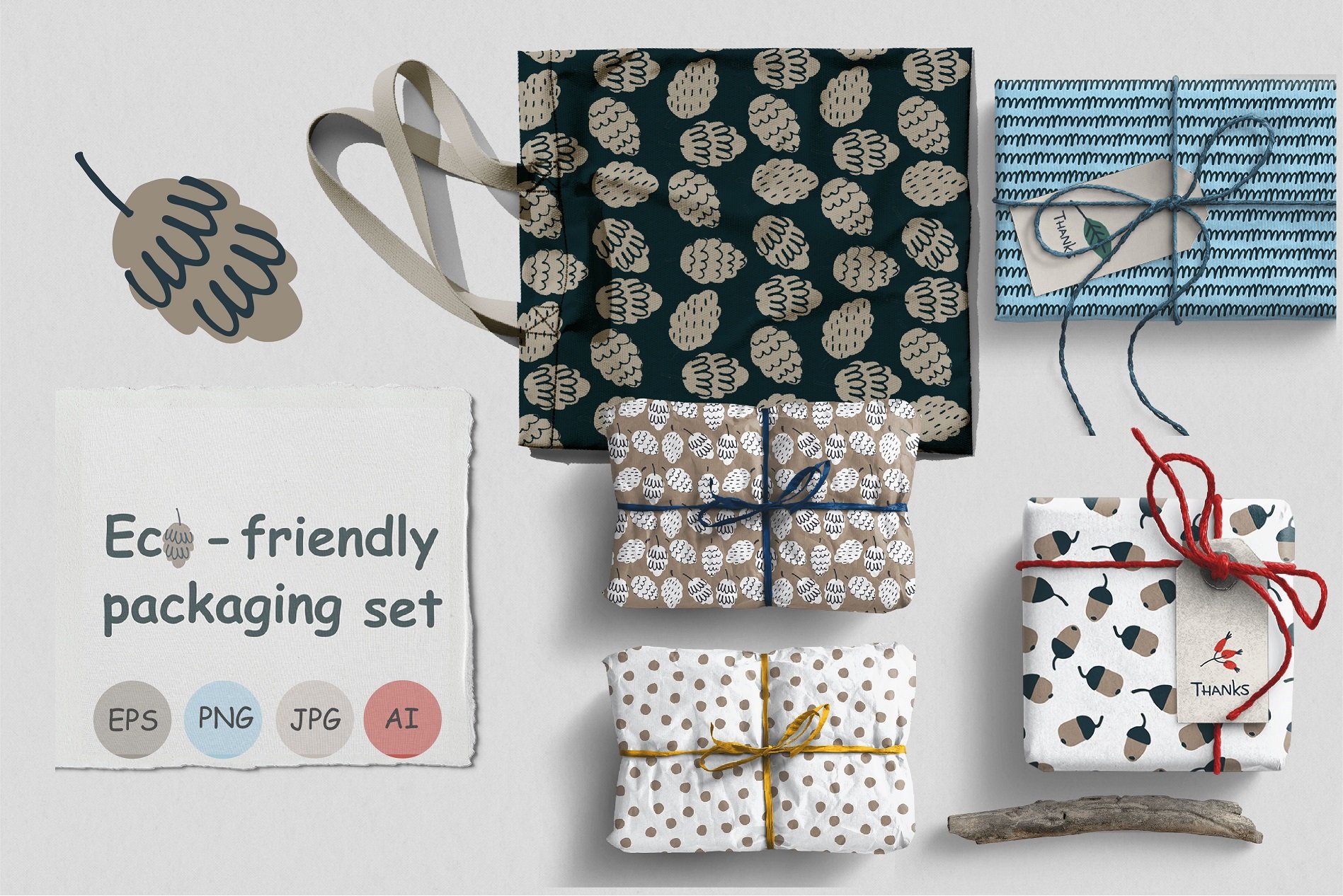 30多张手绘田园自然主题波西米亚朴素简约风服装纺织无缝环保海报设计图案 Eco-Friendly Patterns , sucaiwan.com