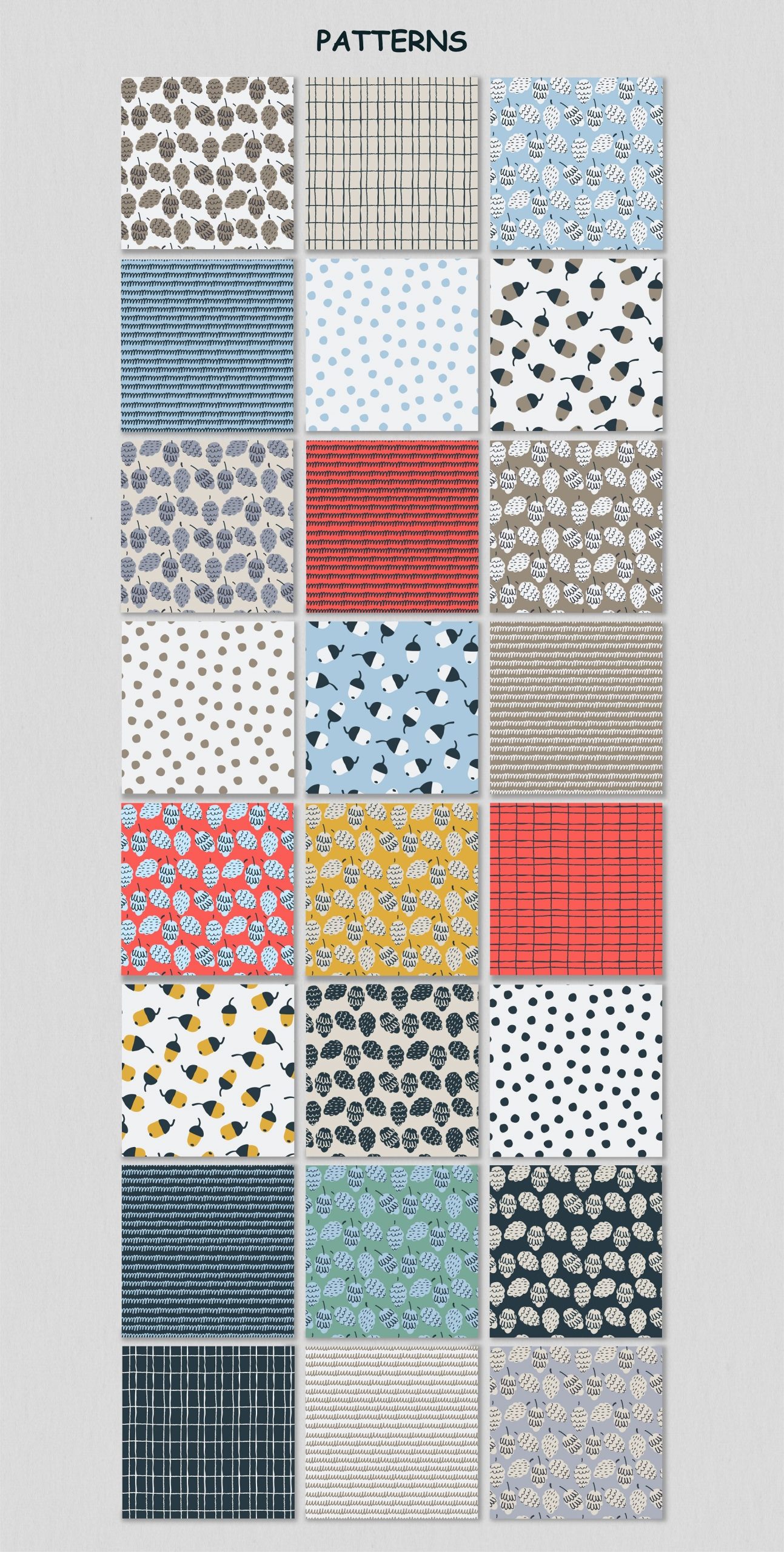 30多张手绘田园自然主题波西米亚朴素简约风服装纺织无缝环保海报设计图案 Eco-Friendly Patterns , sucaiwan.com