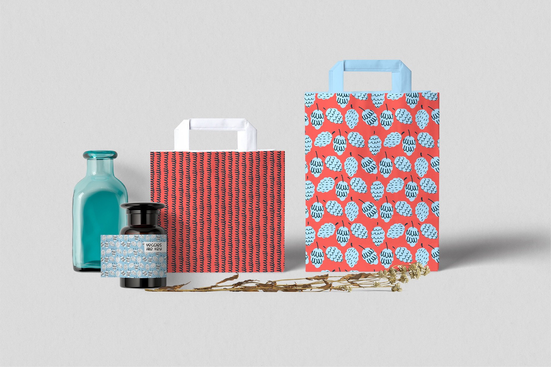 30多张手绘田园自然主题波西米亚朴素简约风服装纺织无缝环保海报设计图案 Eco-Friendly Patterns , sucaiwan.com