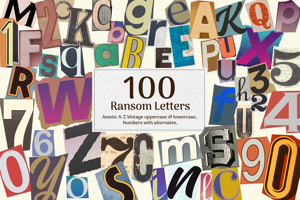 1540个复古手工裁剪元素拼贴艺术动物植物抽象头骨行星字符雕塑设计元素包 Modern Eighties Collage Creator 图片素材 sucaiwan.com