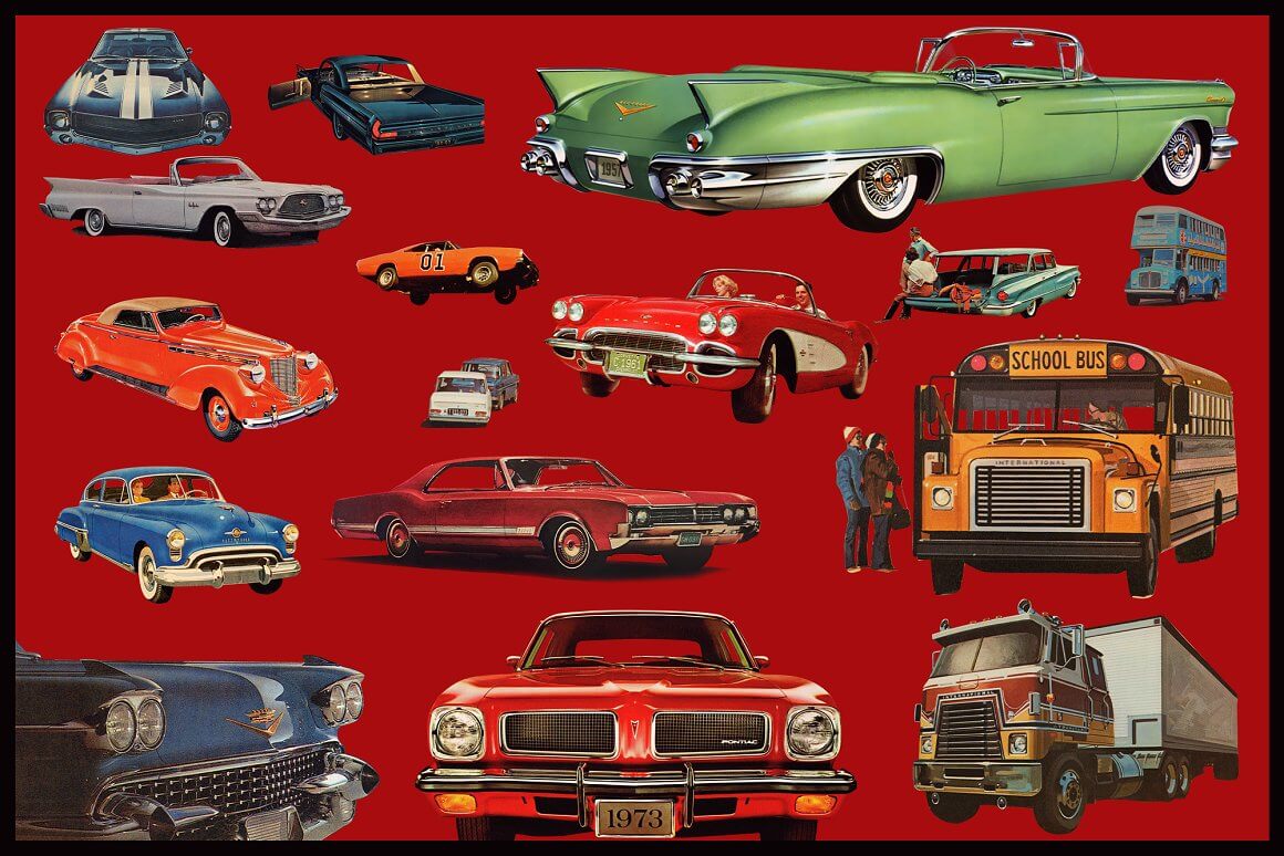 Lilithcollageart 1000多种复古创意拼贴艺术超现实主义创作者汽车水果食物人物PNG元素包 Surreal Collage Art Creator 图片素材 sucaiwan.com