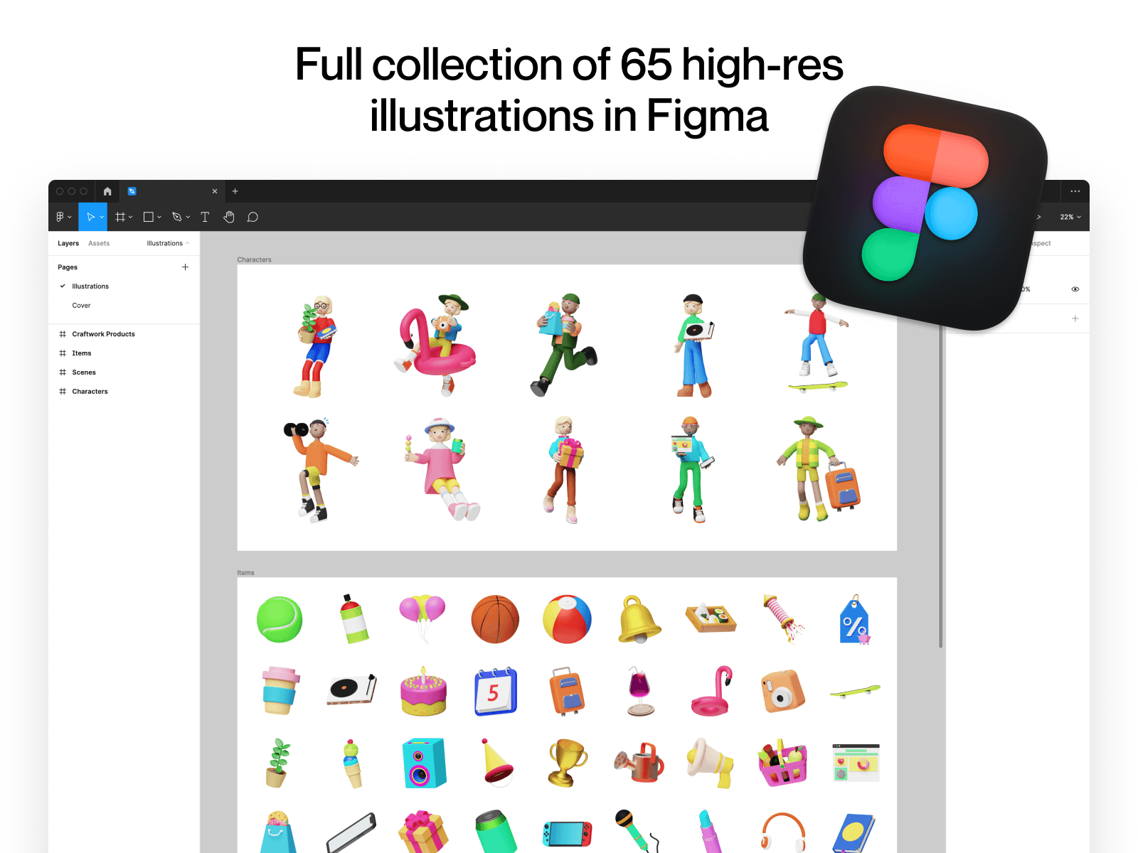 Craftwork 多彩趣味设计3D周末度假休闲人物图标场景blender/figma/png素材包 Weekender 图标素材 sucaiwan.com
