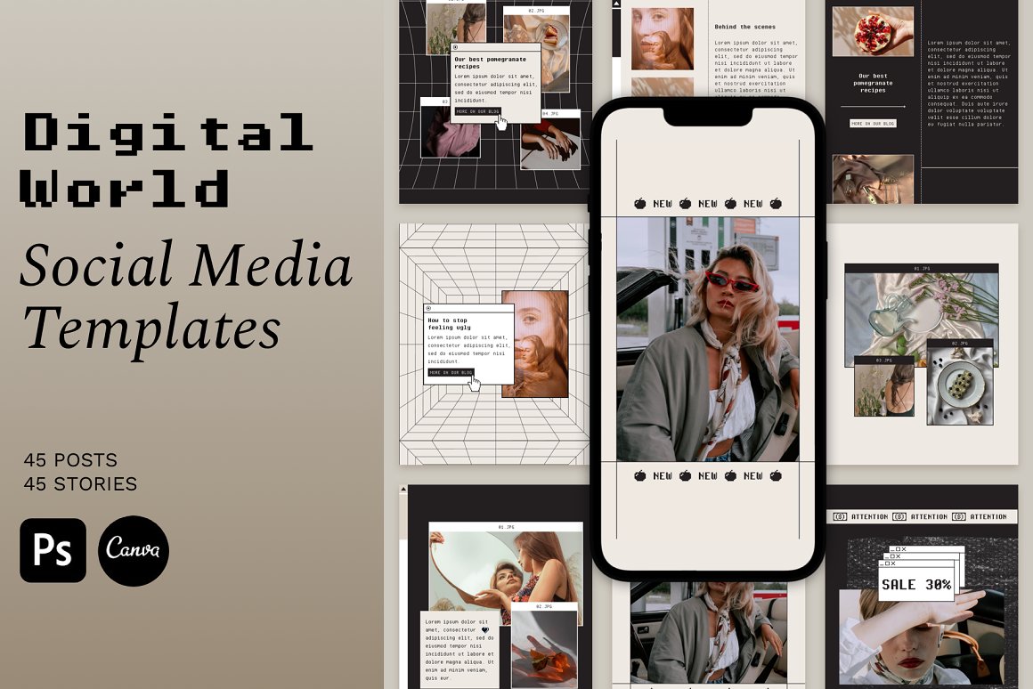 Bonumo 复古INS风像素化优雅简约错误窗口新媒体海报社交PSD样机模板 Retro Instagram Template 样机素材 第1张-素材湾丨精选海外优质设计素材资源 Bonumo 复古INS风像素化优雅简约错误窗口新媒体海报社交PSD样机模板 Retro Instagram Template 样机素材 sucaiwan.com