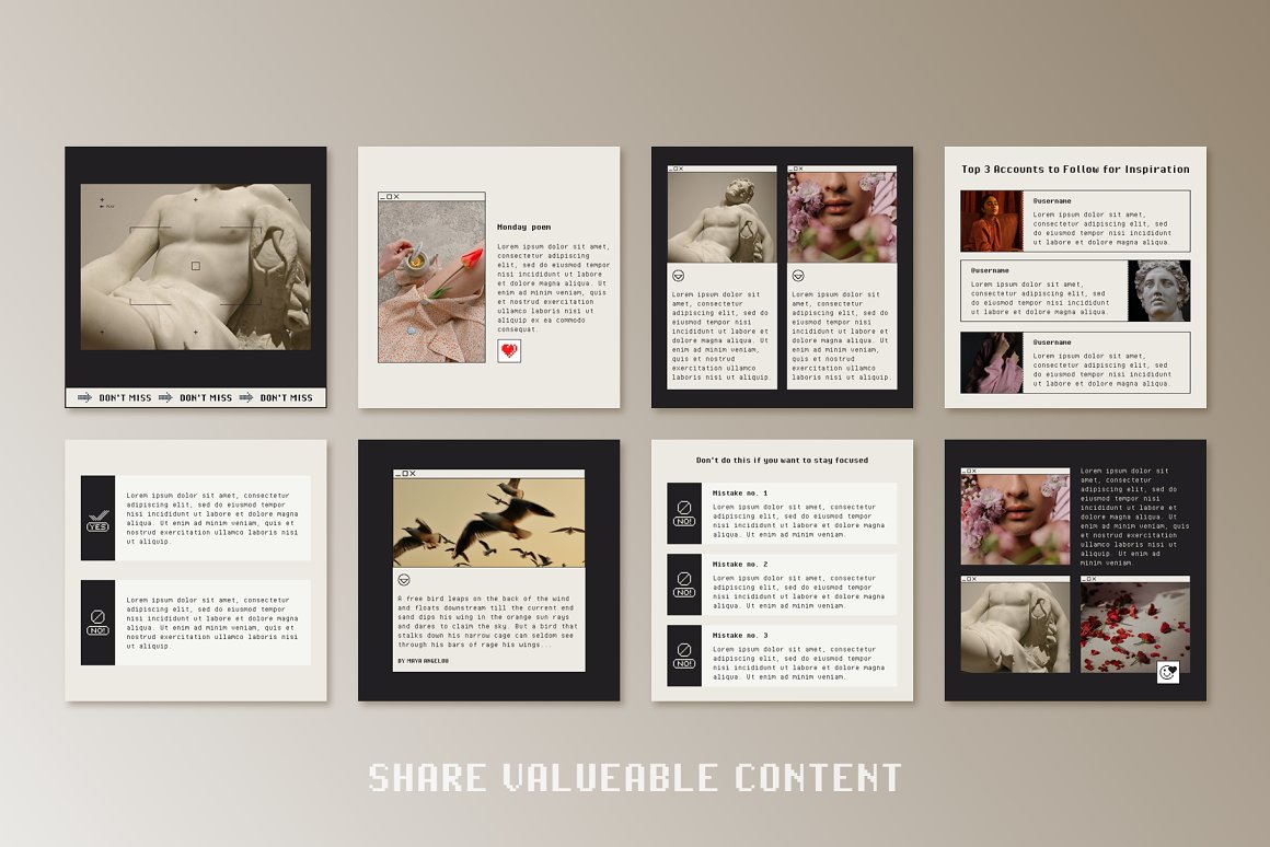 Bonumo 复古INS风像素化优雅简约错误窗口新媒体海报社交PSD样机模板 Retro Instagram Template 样机素材 第5张-素材湾丨精选海外优质设计素材资源 Bonumo 复古INS风像素化优雅简约错误窗口新媒体海报社交PSD样机模板 Retro Instagram Template 样机素材 sucaiwan.com