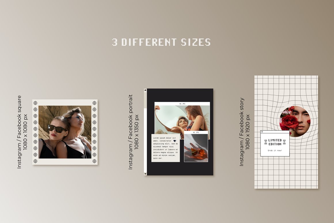 Bonumo 复古INS风像素化优雅简约错误窗口新媒体海报社交PSD样机模板 Retro Instagram Template 样机素材 第6张-素材湾丨精选海外优质设计素材资源 Bonumo 复古INS风像素化优雅简约错误窗口新媒体海报社交PSD样机模板 Retro Instagram Template 样机素材 sucaiwan.com