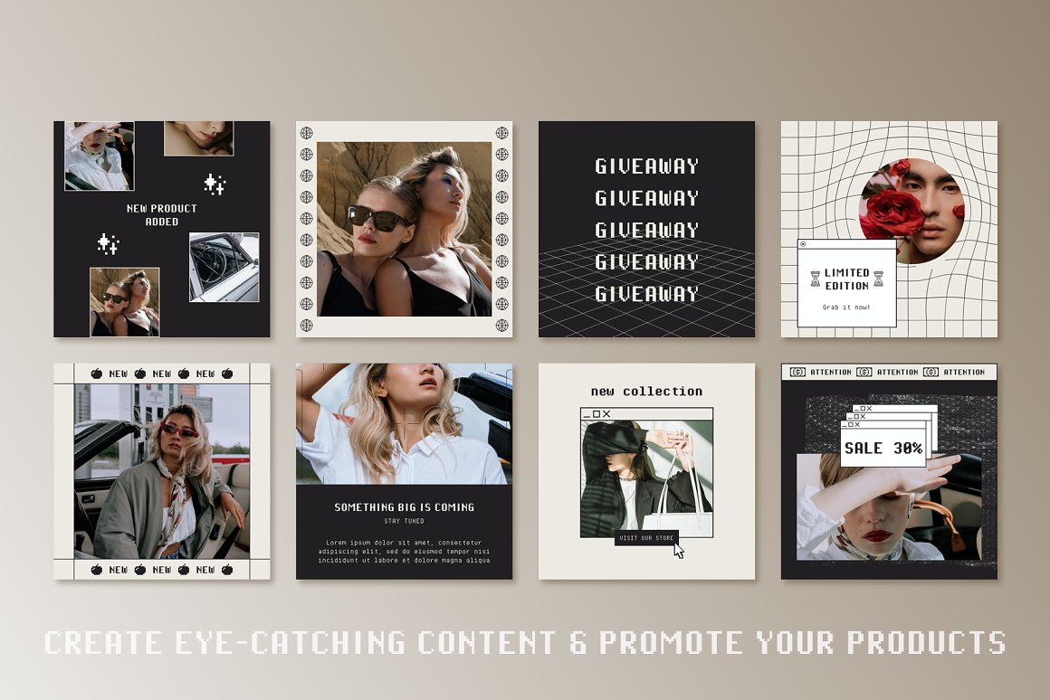 Bonumo 复古INS风像素化优雅简约错误窗口新媒体海报社交PSD样机模板 Retro Instagram Template 样机素材 第7张-素材湾丨精选海外优质设计素材资源 Bonumo 复古INS风像素化优雅简约错误窗口新媒体海报社交PSD样机模板 Retro Instagram Template 样机素材 sucaiwan.com