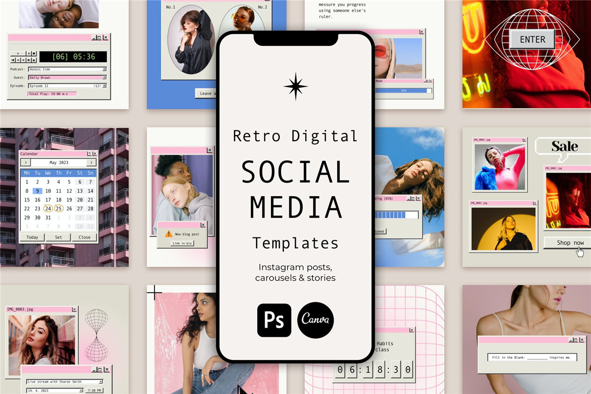 Bonumo 复古美学WIN95旧计算机窗口进度条提示页Instagra风格竖屏PSD样机模板 Retro Instagram Template 样机素材 第1张-素材湾丨精选海外优质设计素材资源 Bonumo 复古美学WIN95旧计算机窗口进度条提示页Instagra风格竖屏PSD样机模板 Retro Instagram Template 样机素材 sucaiwan.com