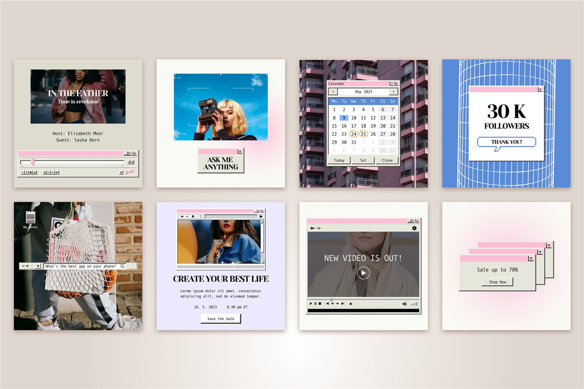 Bonumo 复古美学WIN95旧计算机窗口进度条提示页Instagra风格竖屏PSD样机模板 Retro Instagram Template 样机素材 第8张-素材湾丨精选海外优质设计素材资源 Bonumo 复古美学WIN95旧计算机窗口进度条提示页Instagra风格竖屏PSD样机模板 Retro Instagram Template 样机素材 sucaiwan.com