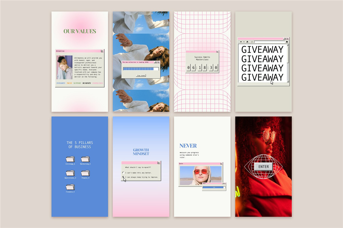 Bonumo 复古美学WIN95旧计算机窗口进度条提示页Instagra风格竖屏PSD样机模板 Retro Instagram Template 样机素材 第15张-素材湾丨精选海外优质设计素材资源 Bonumo 复古美学WIN95旧计算机窗口进度条提示页Instagra风格竖屏PSD样机模板 Retro Instagram Template 样机素材 sucaiwan.com