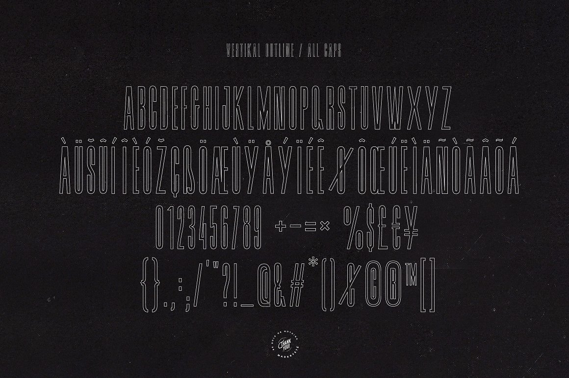 英文字体：3款现代优雅油墨浓缩几何感海报杂志标题logo设计无衬线字体 VERTIKAL — 3 CONDENSED FONTS , sucaiwan.com