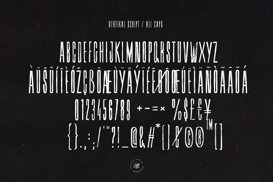 英文字体：3款现代优雅油墨浓缩几何感海报杂志标题logo设计无衬线字体 VERTIKAL — 3 CONDENSED FONTS , sucaiwan.com