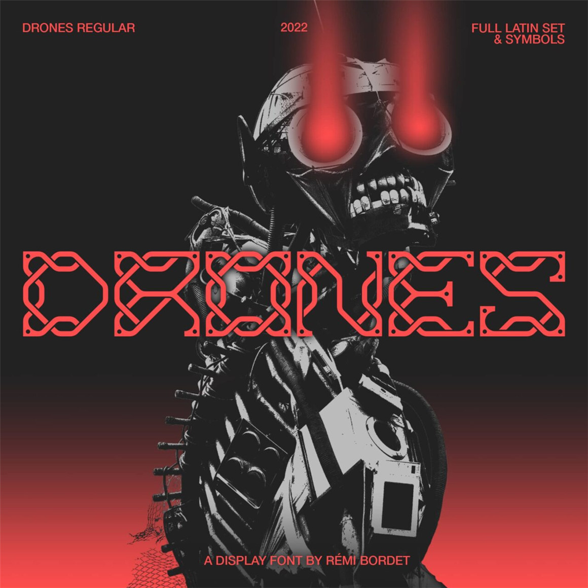 Studio Innate 独特暗黑赛博朋克互锁机械感圆形专辑插图图标英文字体 Drones 设计素材 sucaiwan.com