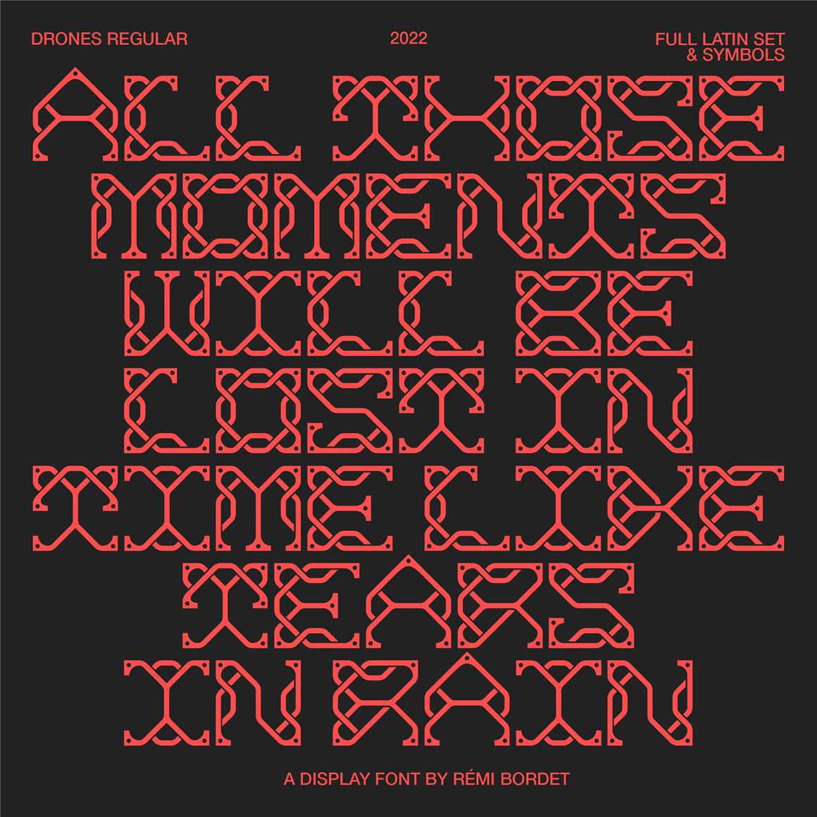 Studio Innate 独特暗黑赛博朋克互锁机械感圆形专辑插图图标英文字体 Drones 设计素材 sucaiwan.com