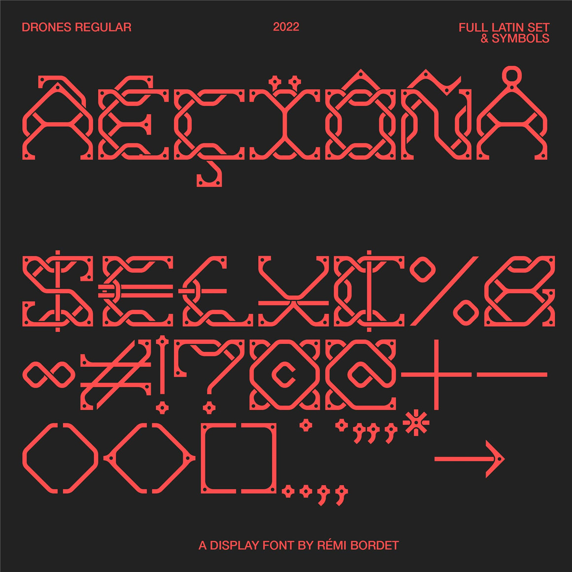 Studio Innate 独特暗黑赛博朋克互锁机械感圆形专辑插图图标英文字体 Drones 设计素材 sucaiwan.com