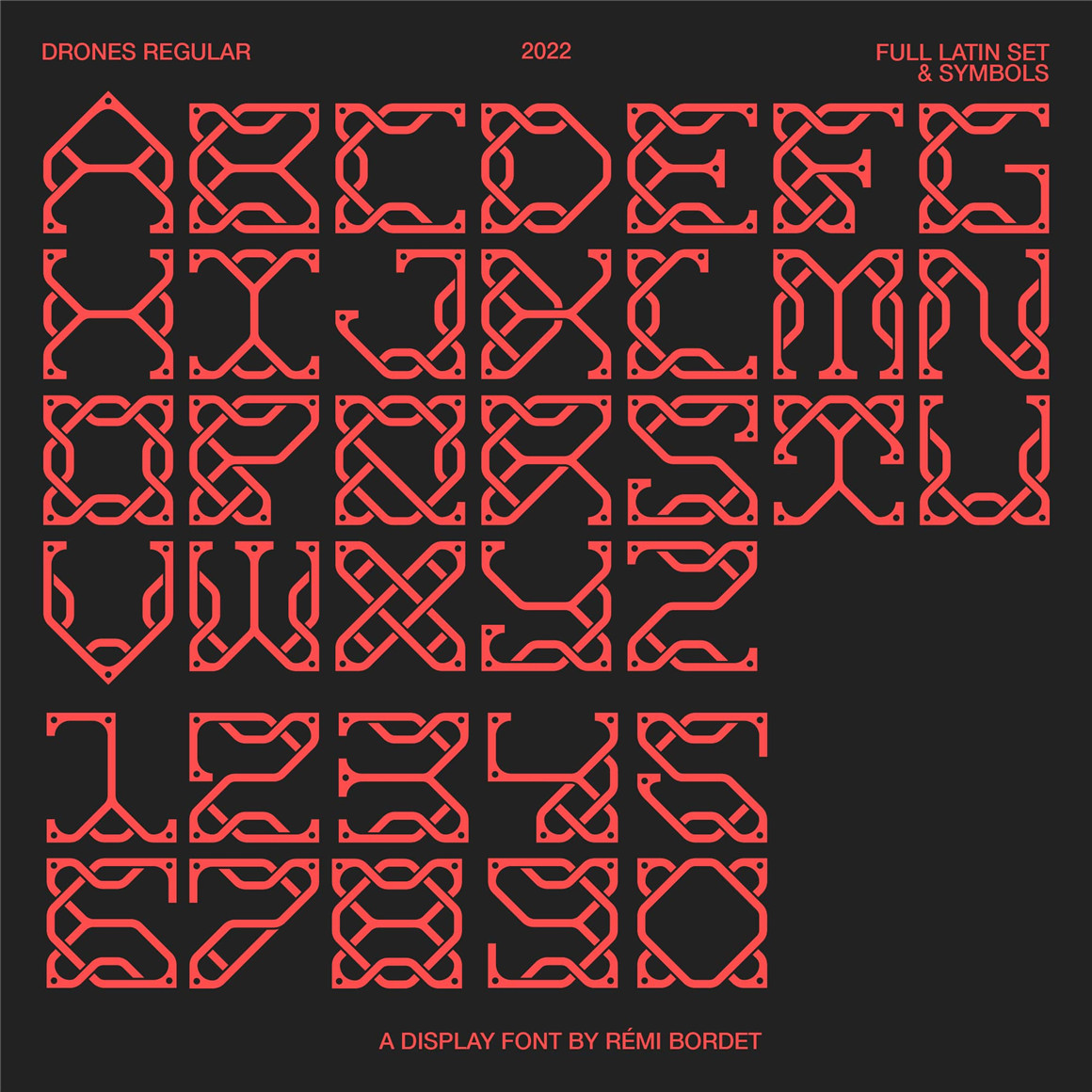 Studio Innate 独特暗黑赛博朋克互锁机械感圆形专辑插图图标英文字体 Drones 设计素材 sucaiwan.com