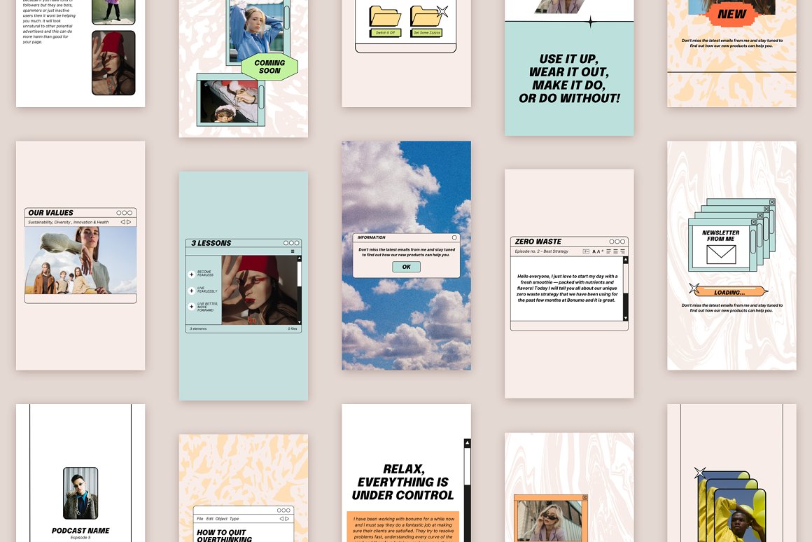 Bonumo 复古WIN95旧电脑错误窗口竖屏社交媒体PSD样机模板 Old Computer Instagram Template 样机素材 sucaiwan.com