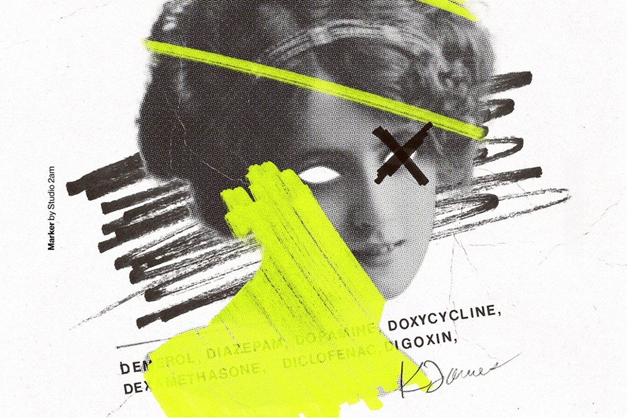 Studio 2am 超高分辨率趣味记号笔手绘线条字母复古风格涂鸦PNG素材包 Marker 图片素材 sucaiwan.com