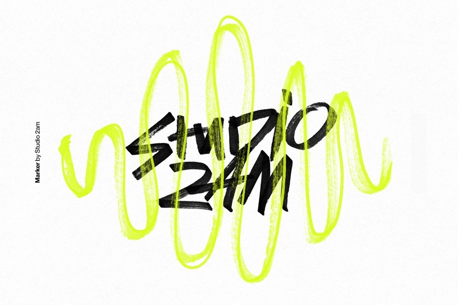 Studio 2am 超高分辨率趣味记号笔手绘线条字母复古风格涂鸦PNG素材包 Marker 图片素材 sucaiwan.com