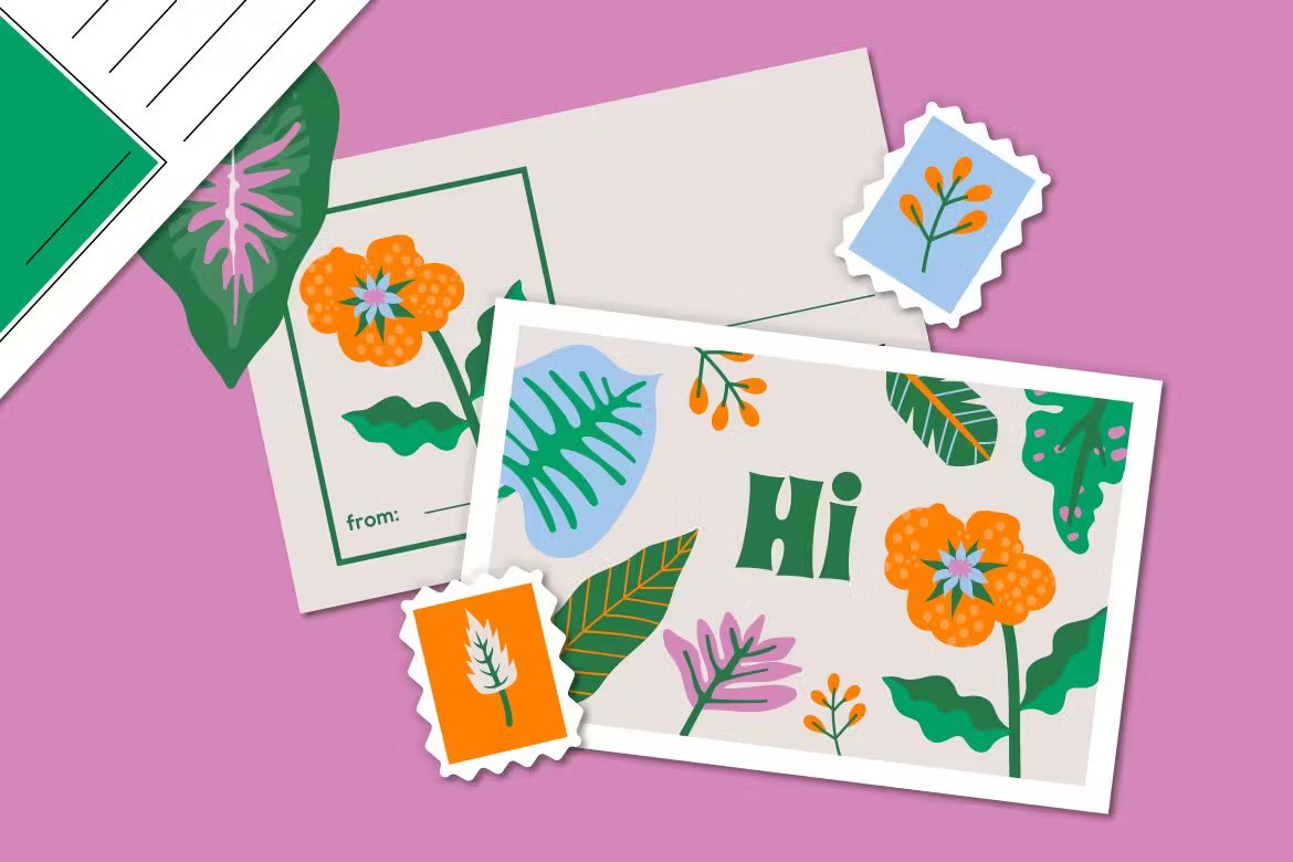 热带植物春天花卉包装平面设计AI矢量插图 White Flat Design Spring Leaves Asset Illustration 图片素材 sucaiwan.com