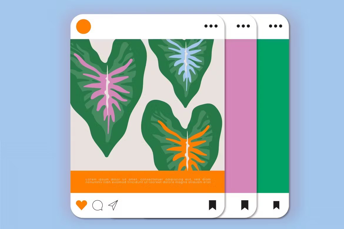 热带植物春天花卉包装平面设计AI矢量插图 White Flat Design Spring Leaves Asset Illustration 图片素材 sucaiwan.com
