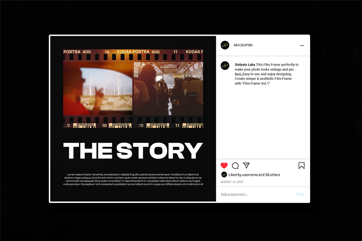 复古35mm摄影胶片边框框架模拟照片修图PS特效样机模板 Film Frame 35mm V.1 , sucaiwan.com