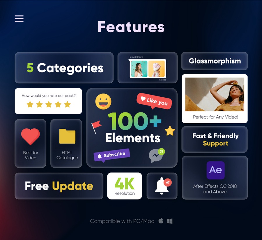 PR预设-100种网络媒体视频社交网站图形字幕标题动画 Social Media Pack 插件预设 第2张-素材湾丨精选海外优质设计素材资源 PR预设-100种网络媒体视频社交网站图形字幕标题动画 Social Media Pack 插件预设 sucaiwan.com