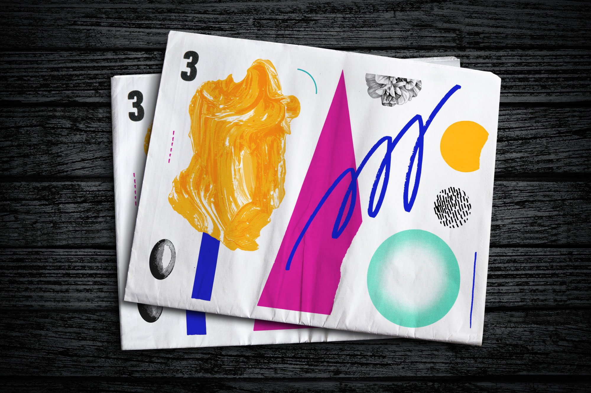 Creative Collage Toolbox 大量创意拼贴元素和物体喷漆形状绘画纸张纹理 图片素材 sucaiwan.com