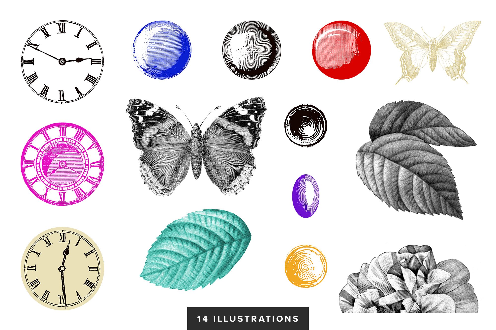 Creative Collage Toolbox 大量创意拼贴元素和物体喷漆形状绘画纸张纹理 图片素材 sucaiwan.com