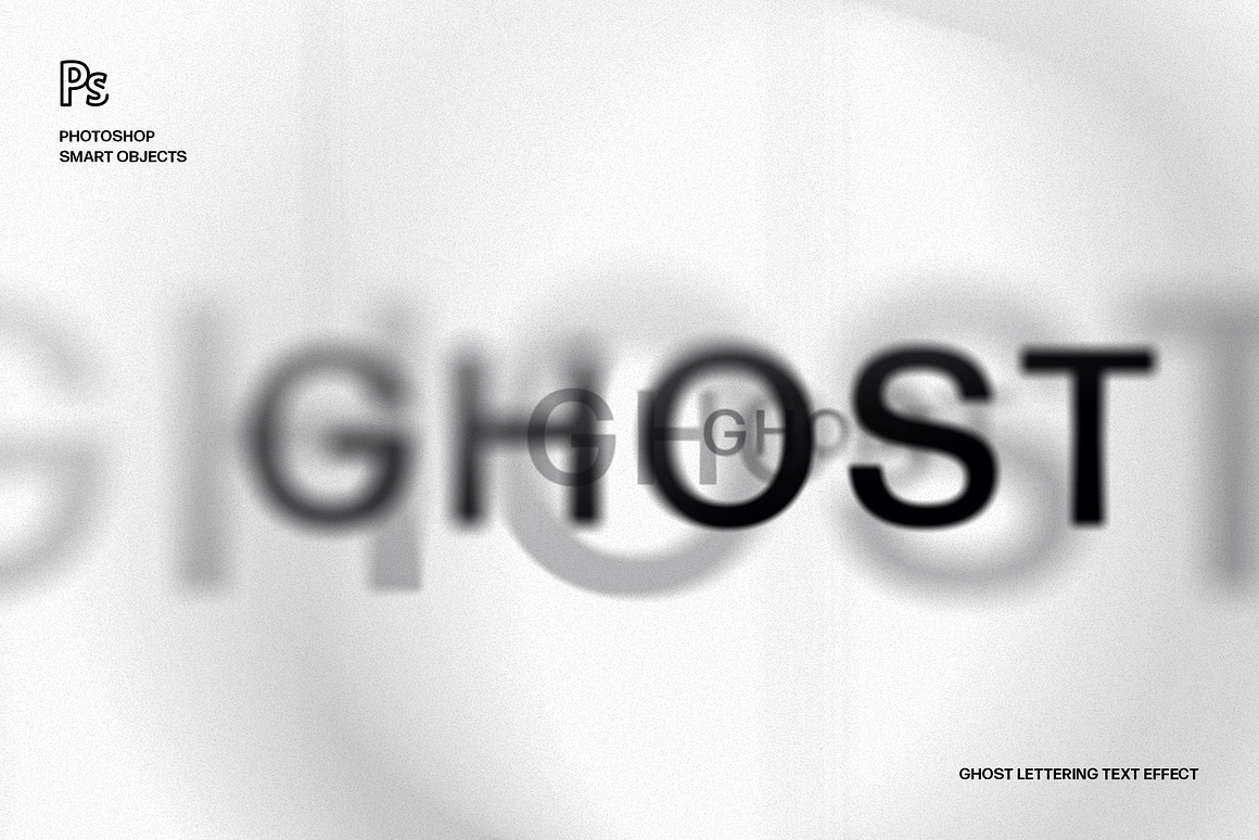创意抽象未来科幻模糊Logo字体设计PS样式素材模板 Ghost Lettering Text Effect , sucaiwan.com