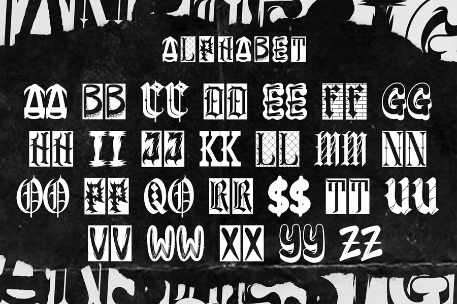 复古哥特式涂鸦海报封面服装设计社交媒体Y2k字体 REBEL FRISCO Graffiti Urban Y2k Font 设计素材 第2张-素材湾丨精选海外优质设计素材资源 复古哥特式涂鸦海报封面服装设计社交媒体Y2k字体 REBEL FRISCO Graffiti Urban Y2k Font 设计素材 sucaiwan.com