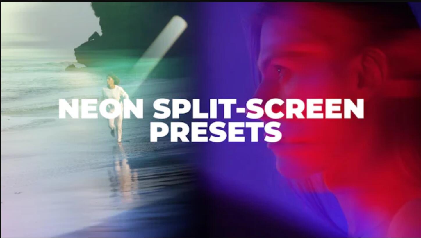 PR预设：梦幻发光霓虹灯镜头画面分屏效果 , sucaiwan.com