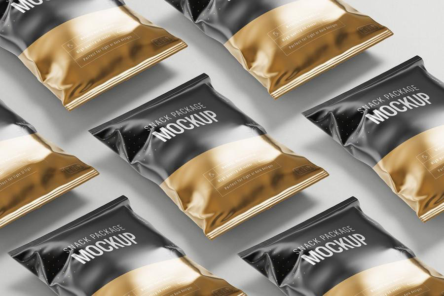 样机模版-膨化零食包装袋样机模版素材 样机素材 sucaiwan.com