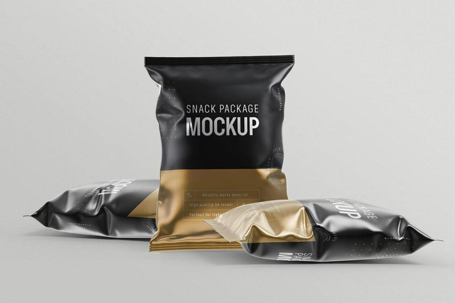 样机模版-膨化零食包装袋样机模版素材 样机素材 sucaiwan.com