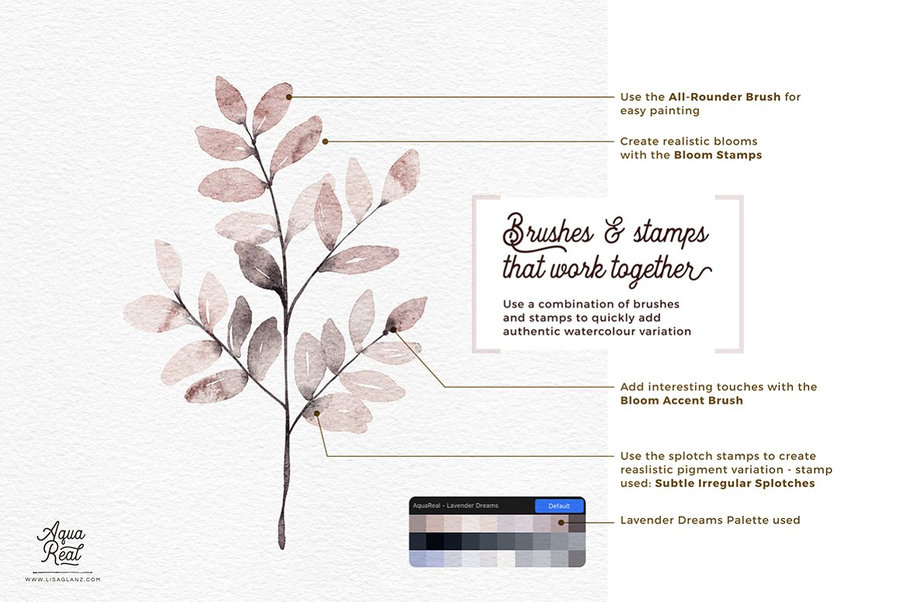 Procreate笔刷-水彩插画纹理Procreate笔刷素材 笔刷资源 sucaiwan.com