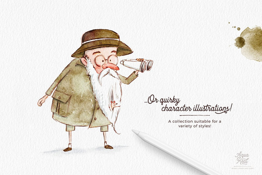 Procreate笔刷-水彩插画纹理Procreate笔刷素材 笔刷资源 sucaiwan.com