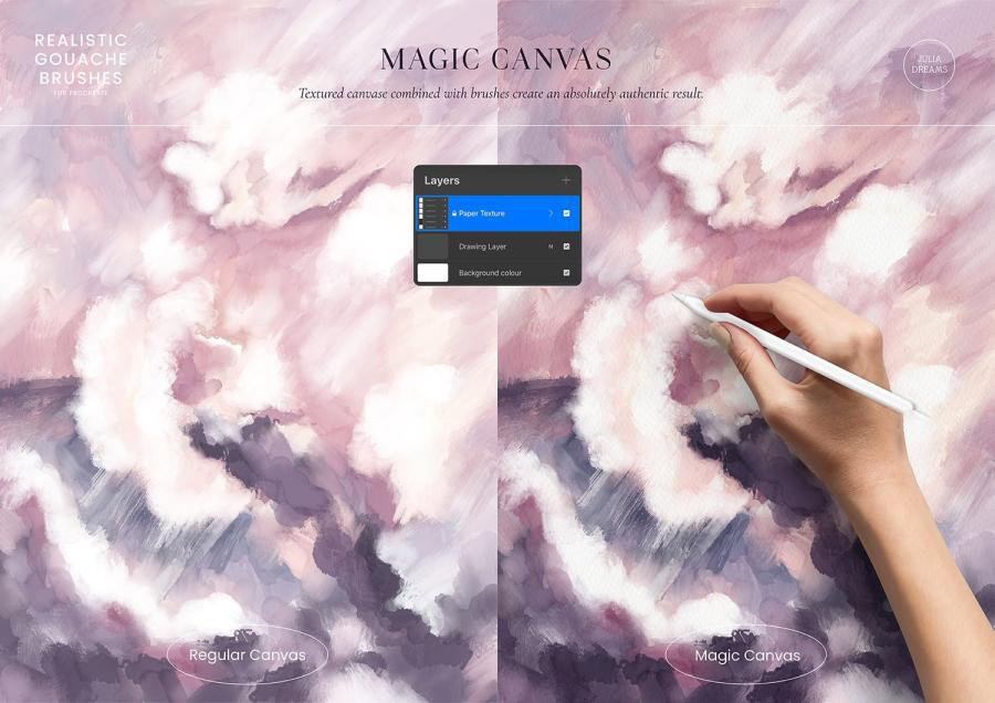 Procreate笔刷-水粉艺术绘画Procreate笔刷素材 笔刷资源 sucaiwan.com